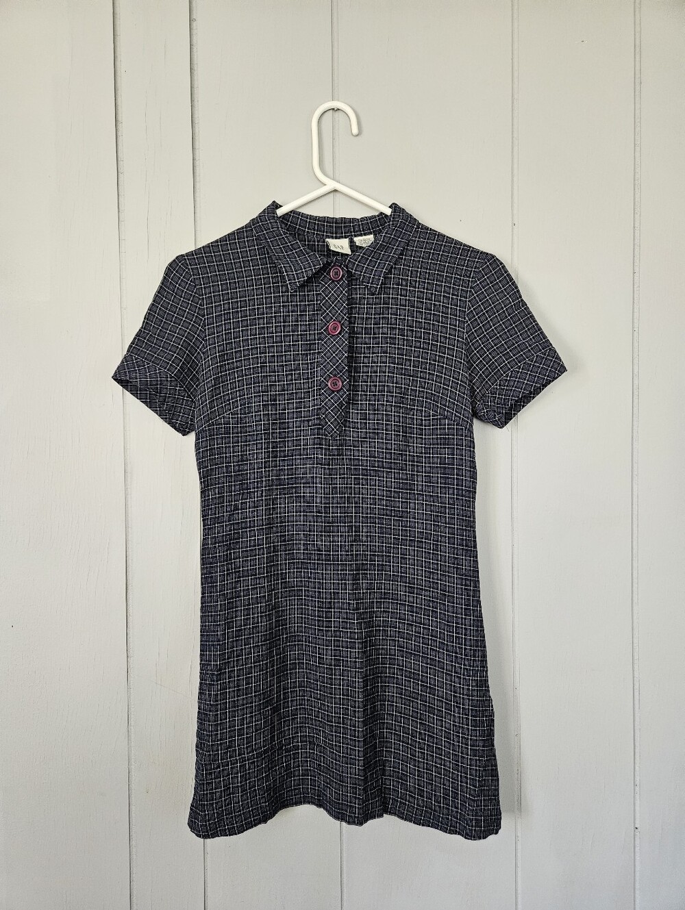 Vintage 90s Y2K GAP Mini Plaid Polo Shirt Dress